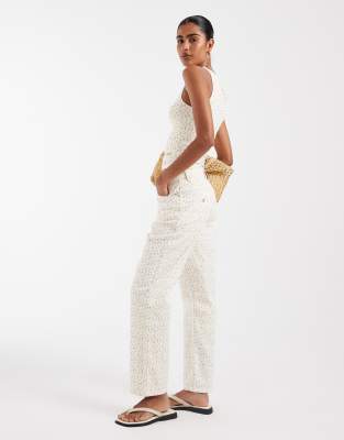 House Of Sunny Jessie Denim Pants In White
