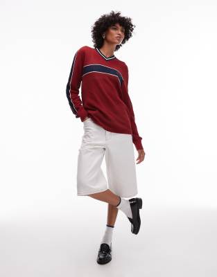 House Of Sunny Joey Open Knit Applique Rugby Top