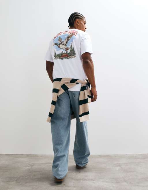 House of Sunny mallard point printed tee in vintage white, 5 of 5