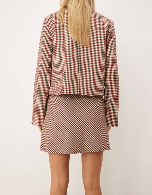 House of Sunny marie plaid a-line mini skirt in red - part of a set, 2 of 5