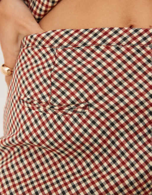 House of Sunny marie plaid a-line mini skirt in red - part of a set, 3 of 5