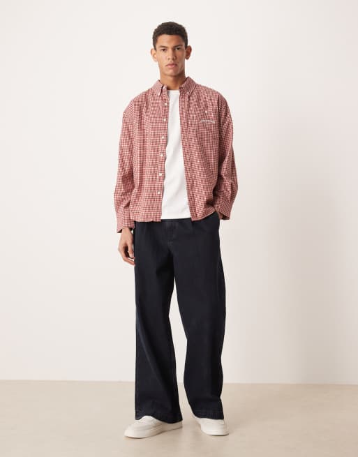 House of Sunny oversized tailored shirt in ruby gingham, 2 of 5