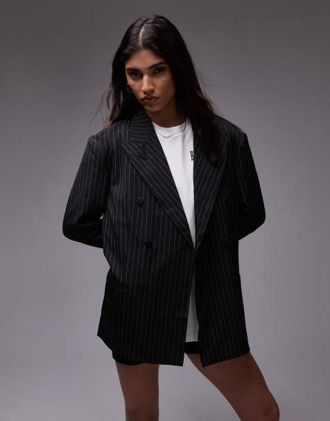 House of Sunny pinstripe blazer in black - view 1