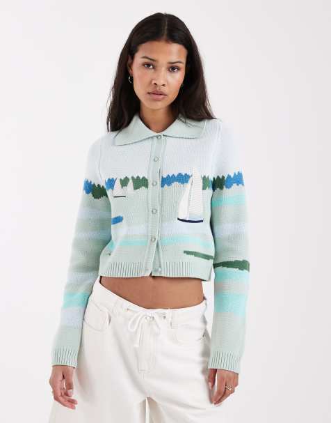 House of Sunny sail away tripper cardigan in aqua blue 