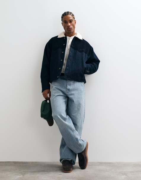 House of Sunny shearling lined mountain denim jacket in indigo wash - view 1