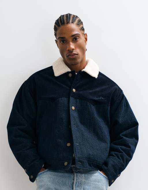 House of Sunny shearling lined mountain denim jacket in indigo wash, 4 of 5