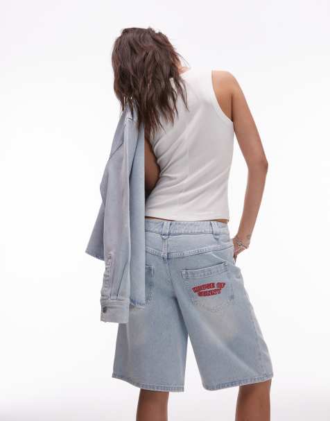 House of Sunny sundown denim jorts in light breeze wash - view 1