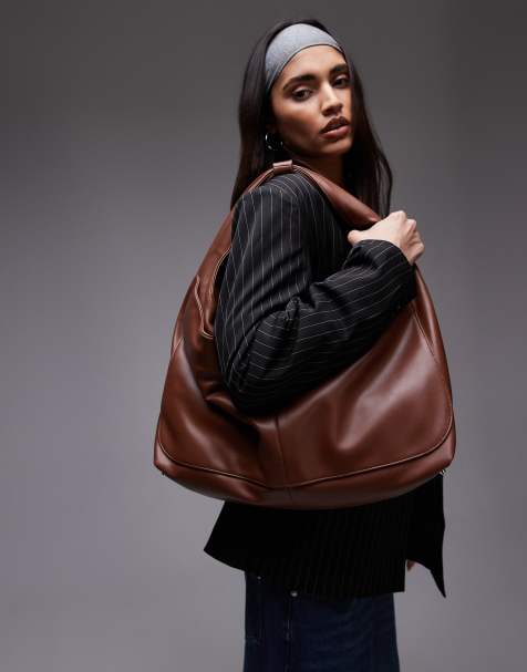 House of Sunny the big sling faux leather bag in brown - view 1