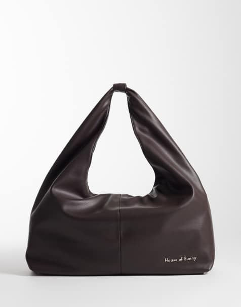 House of Sunny – The Big Sling – Große, drapierte Tasche in Braun - view 1