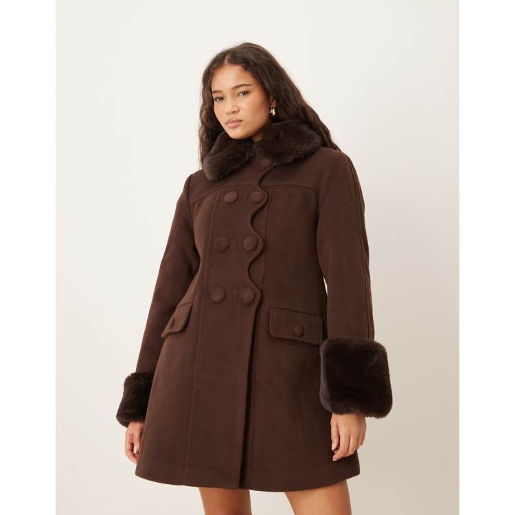 House of Sunny the dolly mid length overcoat with button detail