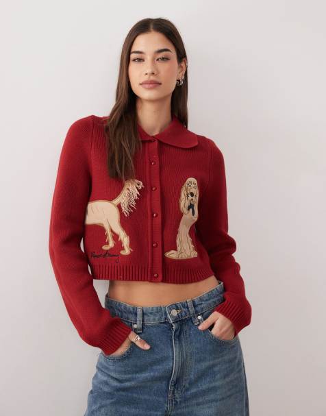 House of Sunny the lady tripper dog cardigan in ruby red - view 1