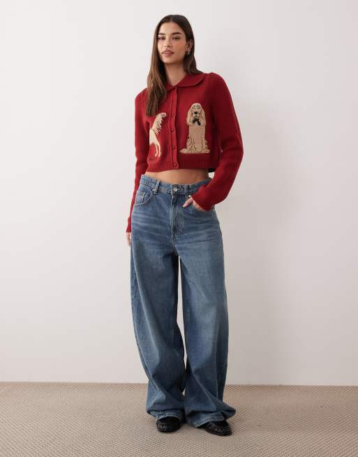 House of Sunny the lady tripper dog cardigan in ruby red, 2 of 4
