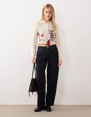 House Of Sunny Womens Off White Whippet Tripper Cotton-blend Cardigan In Brown