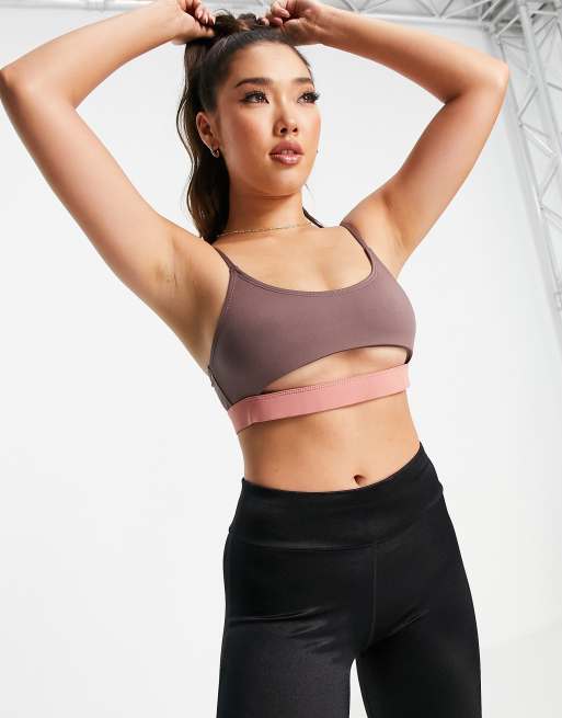 Hoxton Haus - Brassière de sport à découpe - Marron chocolat