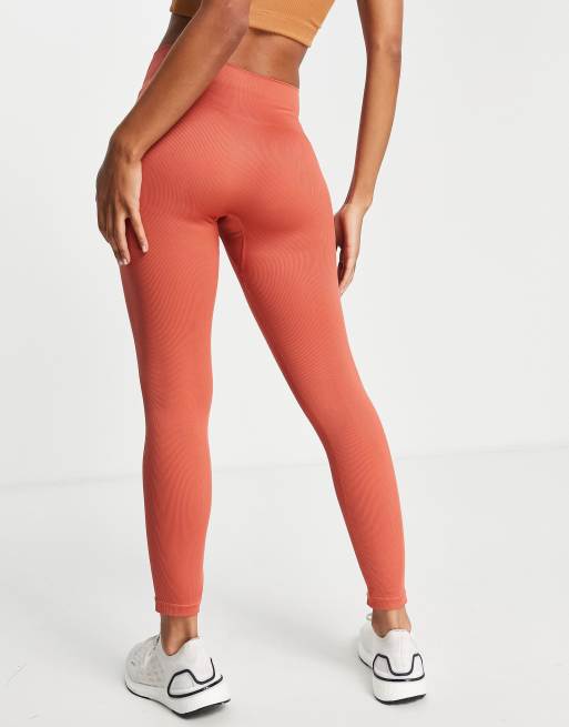 Hoxton Haus - Leggings da palestra ruggine senza cuciture, 4 di 4