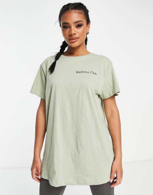 Hoxton Haus oversized wellness logo gym t-shirt in sage green | ASOS