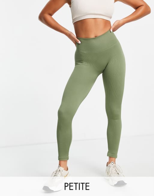 Hoxton Haus Petite seamless gym leggings in khaki