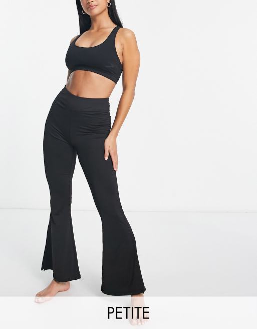 Miss Selfridge Low Rise Deep Fold Over Waistband Flare legging in Black