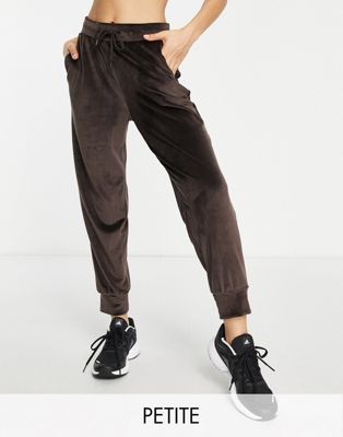 Hoxton Haus Petite velour sweatpants in chocolate brown - part of a set ...