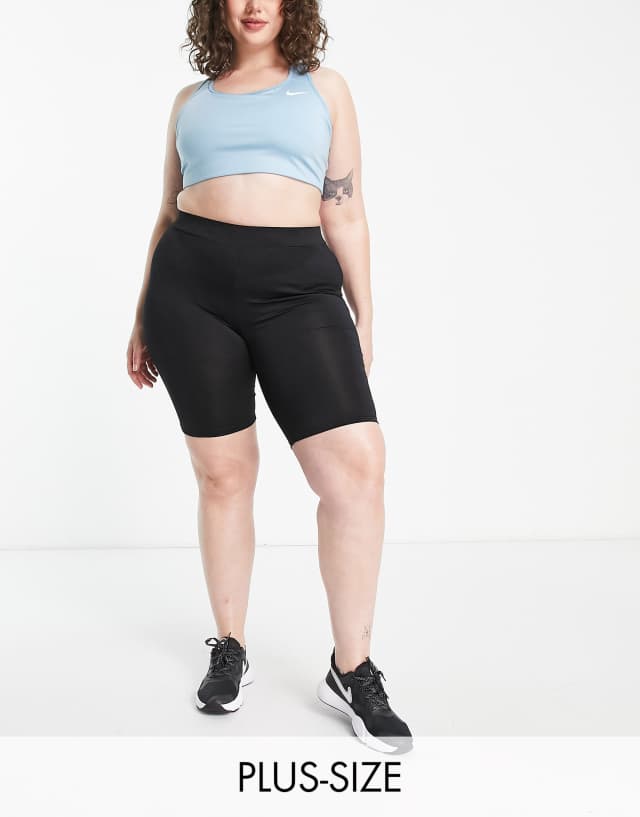 Hoxton Haus Plus gym legging shorts in black