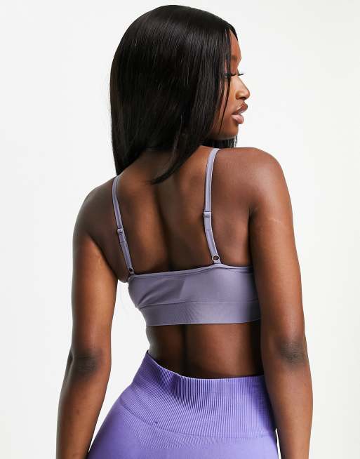 Hoxton Haus seamless cami sports bra in blue, 2 of 4