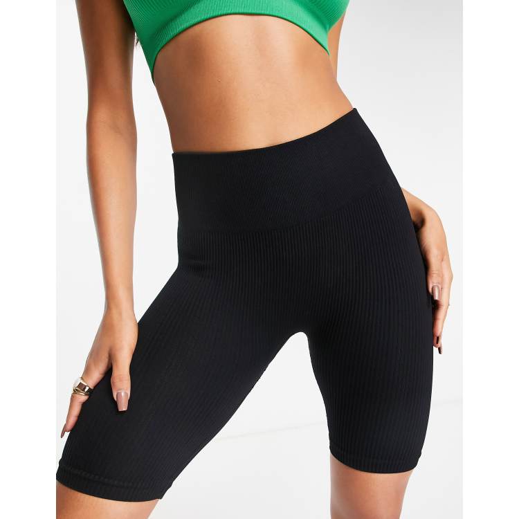 Hoxton Haus seamless gym legging shorts in black