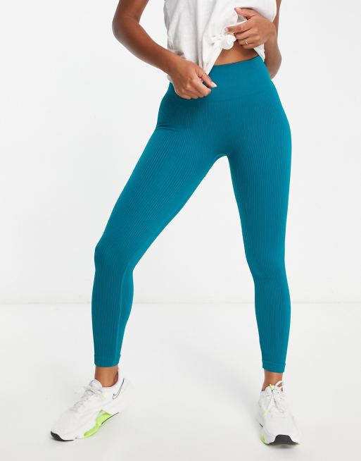 Hoxton Haus Petite seamless gym leggings co-ord in teal