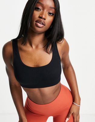 Hoxton Haus seamless sports crop top in black