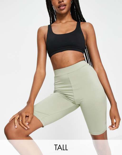 Hoxton Haus Tall gym legging shorts in sage green