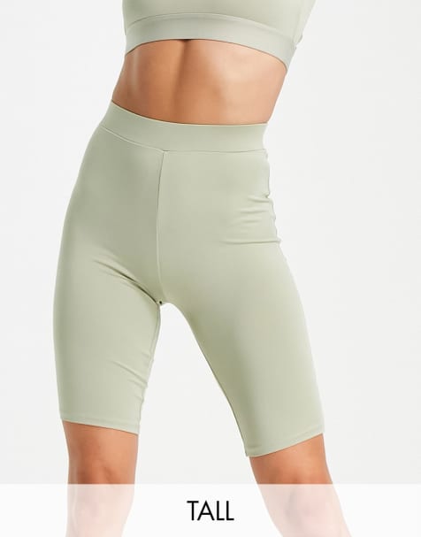 Hoxton Haus Tall gym legging shorts in sage - view 1