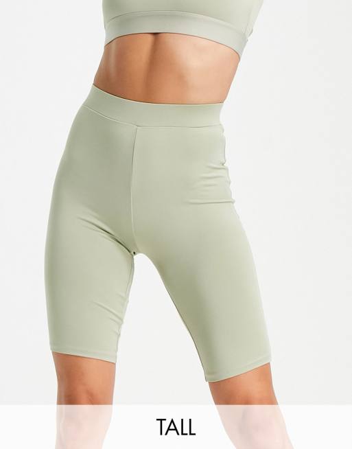 Hoxton Haus Tall Gym Legging Shorts In Sage Green for Women