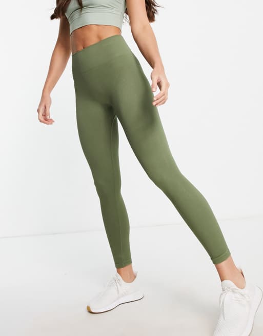 Hoxton Haus Tall – Nahtlose Sport-Leggings in Khaki, 4 von 4
