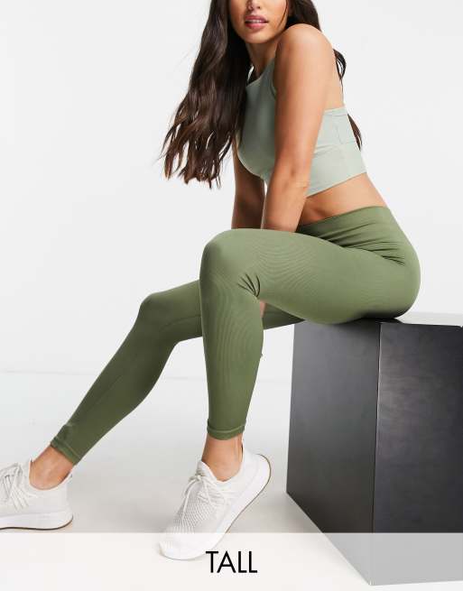 Eliana Fleeced High Waisted Leggings in Khaki