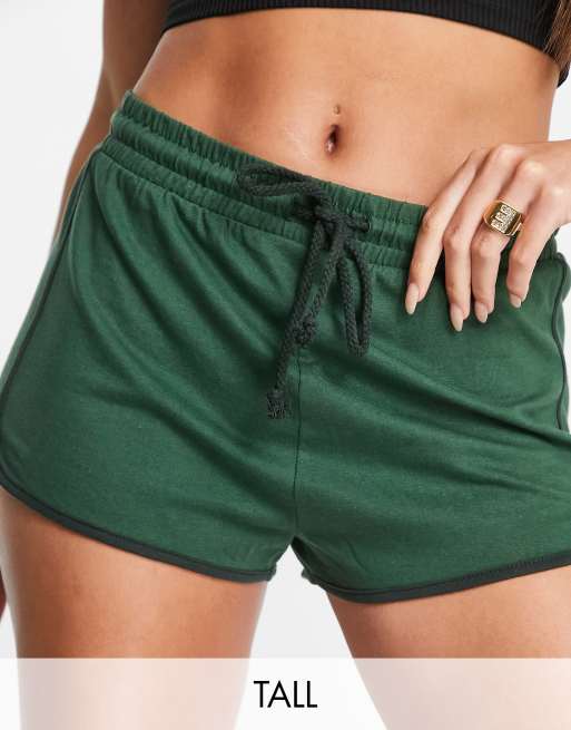 Hoxton Haus Tall trackie shorts in forest green