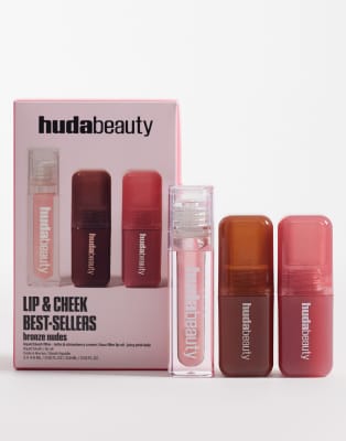 HUDA BEAUTY - Bronze Nudes - Coffret best-sellers lèvres et joues (43% d'économie)-Neutre