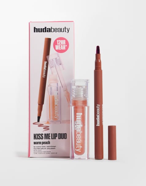HUDA BEAUTY Kiss Me Lip Duo - Warm Peach - 28% rabat - view 1