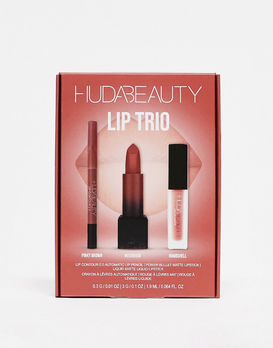 Huda Beauty Lip Trio Set - Bombshell (36% saving)-Multi