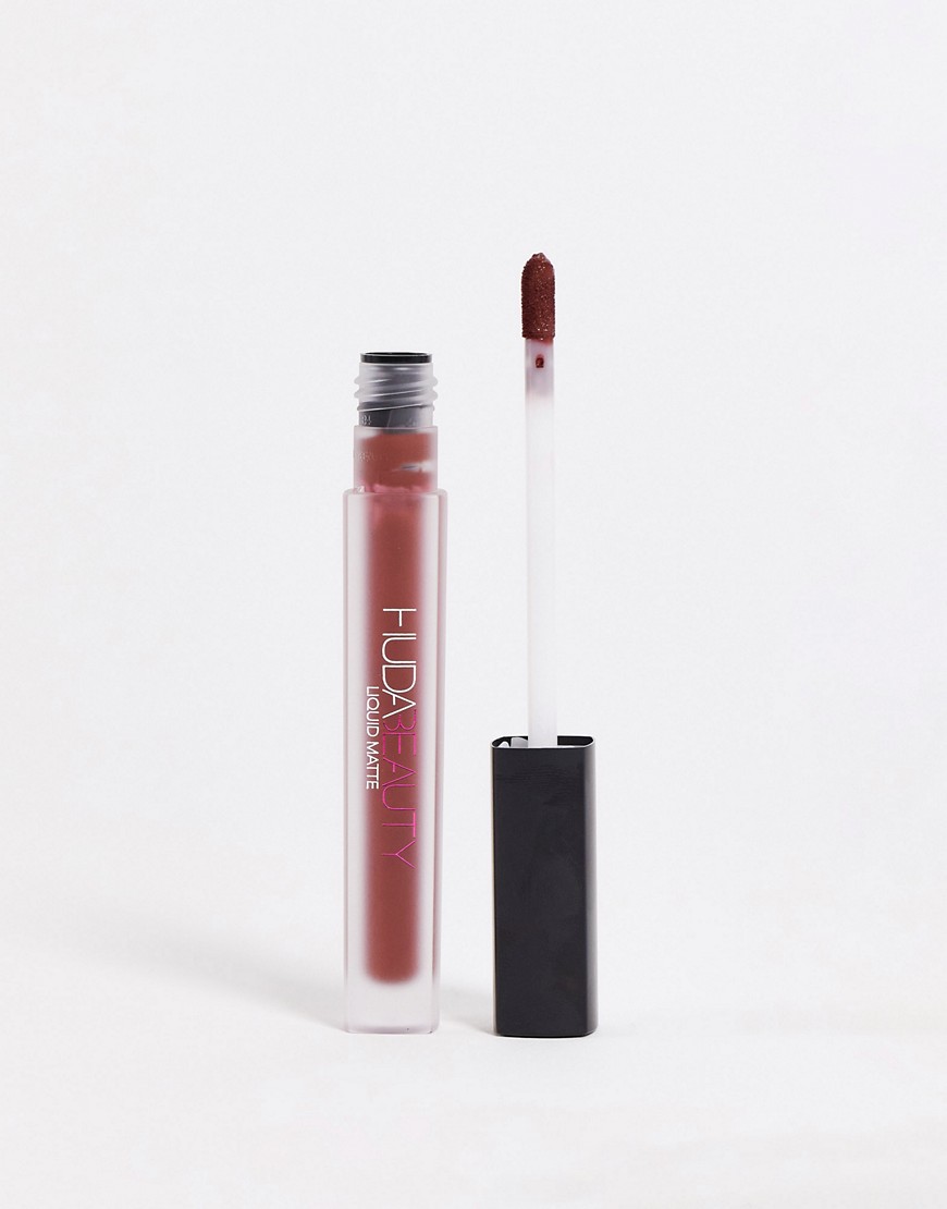 Huda Beauty Liquid Matte Ultra-Comfort Transfer-Proof Lipstick - Drama Mama-Brown