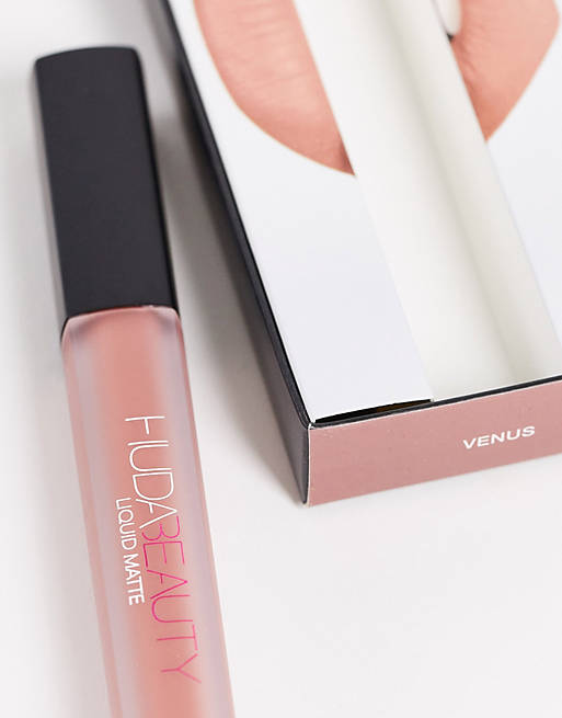 Klant kijken Heel Huda Beauty Liquid Matte Ultra-Comfort Transfer-Proof Lipstick - Venus |  ASOS