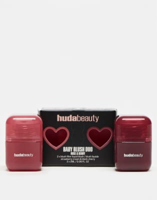 Huda Beauty - Lot de 2 mini-blushs liquides - Black Cherry et Strawberry Cream-rose