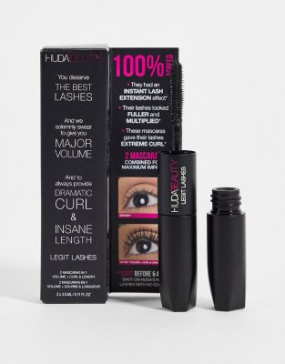 Huda - Legit Lashes - Doppelseitige Wimperntusche, Minigröße-Schwarz