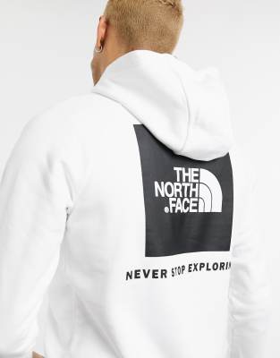 фото Худи белого цвета с принтом и рукавами реглан the north face-белый