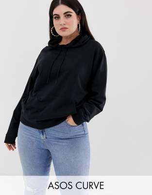 фото Худи черного цвета asos design curve ultimate-черный asos curve