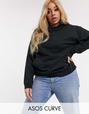 фото Худи черного цвета asos design curve ultimate-черный asos curve