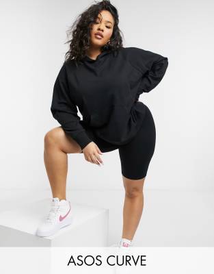 фото Худи черного цвета asos design curve ultimate-черный цвет asos curve