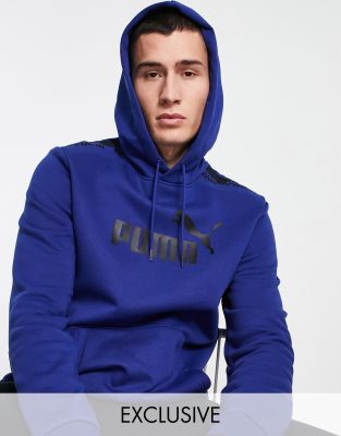 фото Худи синего цвета puma amplified overhead-голубой