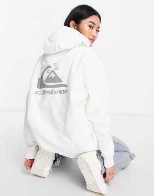 фото Худи в стиле oversized белого цвета quiksilver-белый