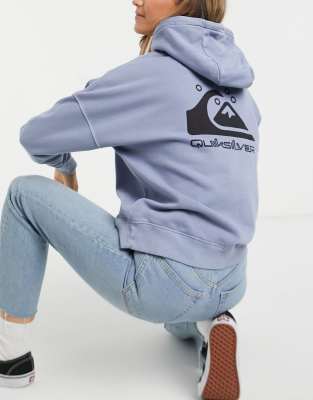 фото Худи в стиле oversized синего цвета quiksilver-голубой