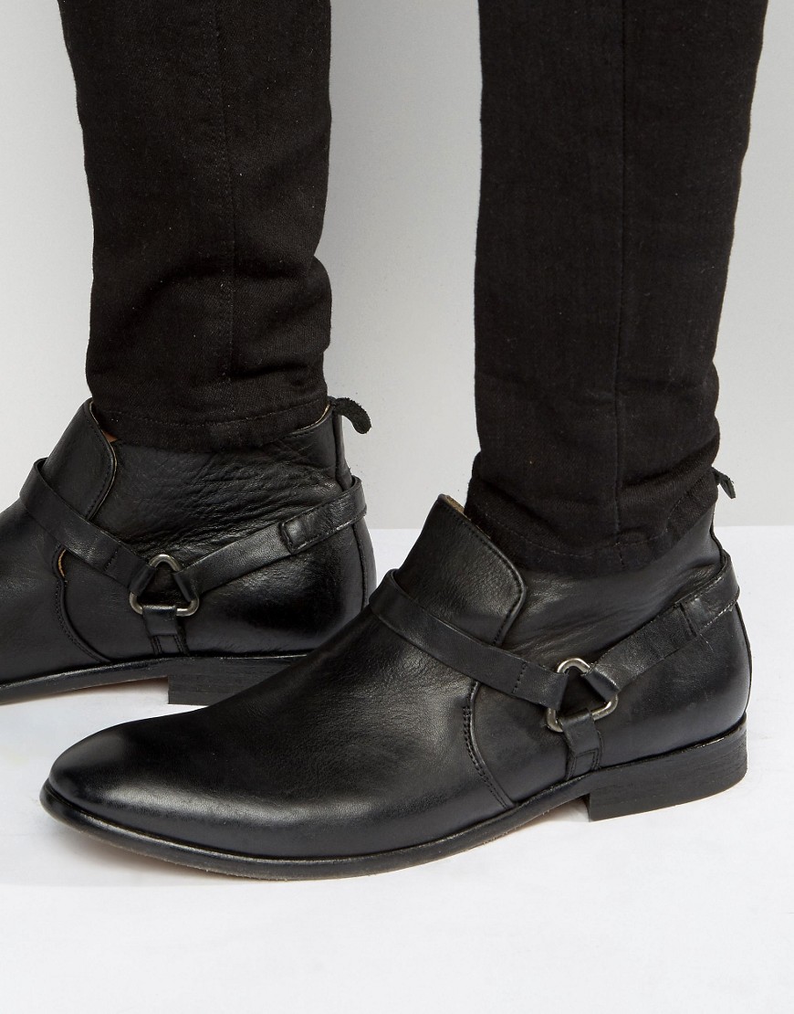 H By Hudson Hudson London Hague Leather Boots-black