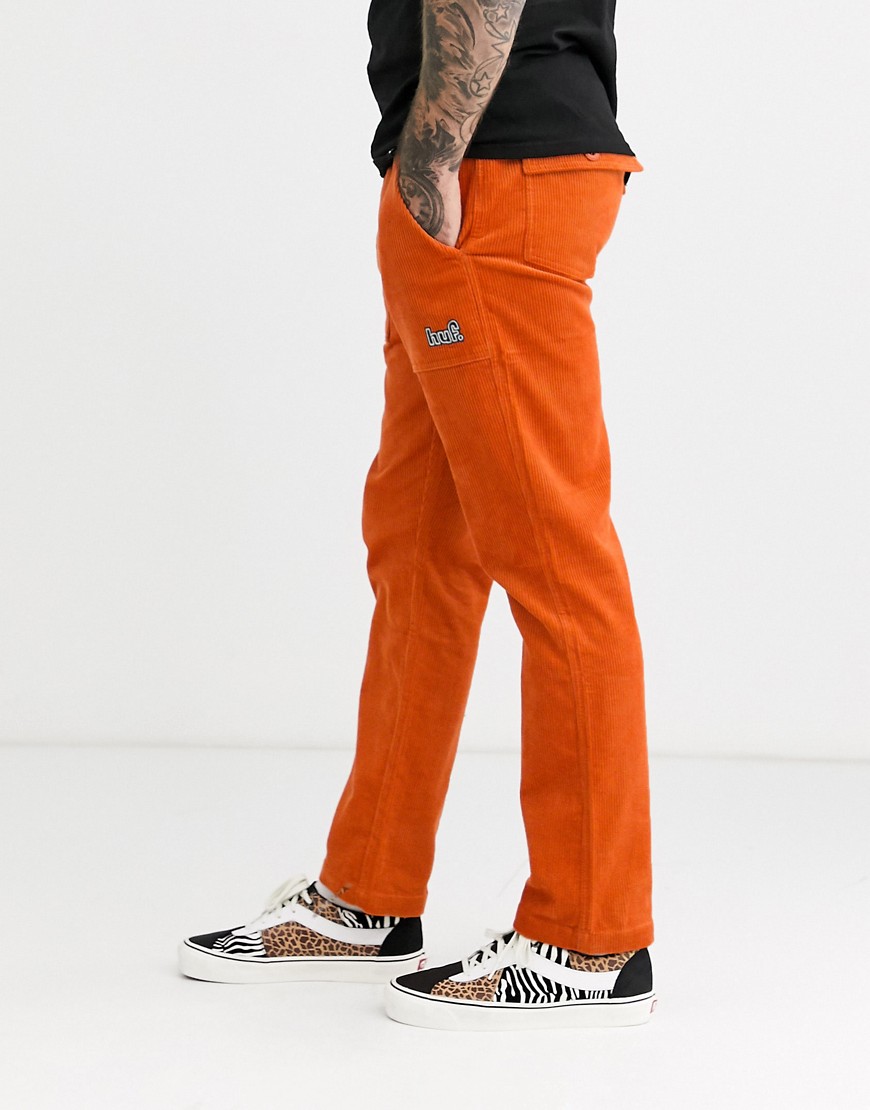 HUF - 1993 - Pratici pantaloni a coste arancioni-Arancione
